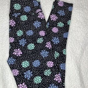 LuLaRoe Women's Leggings with Pastel Floral Design